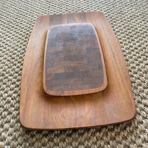 Dansk Denmark Wooden Teak Tray Charcuterie Cutting Board Cheese & Crackers MCM